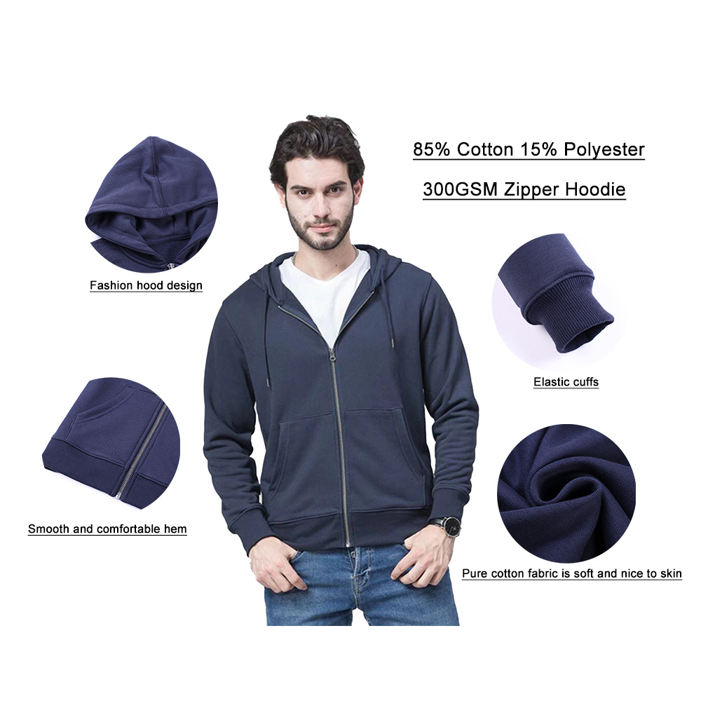 Cotton Polyester zipper hoodies