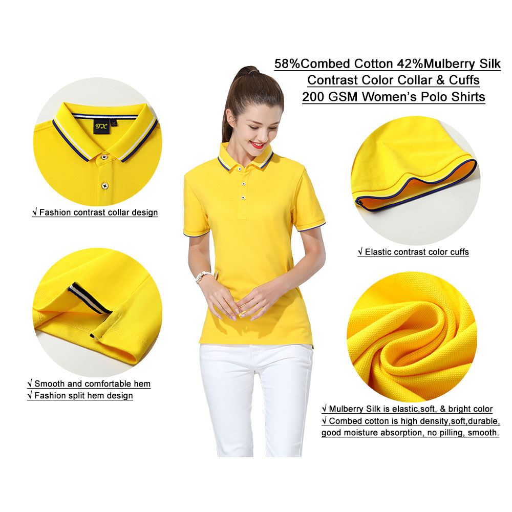 yellow polo t shirt women's