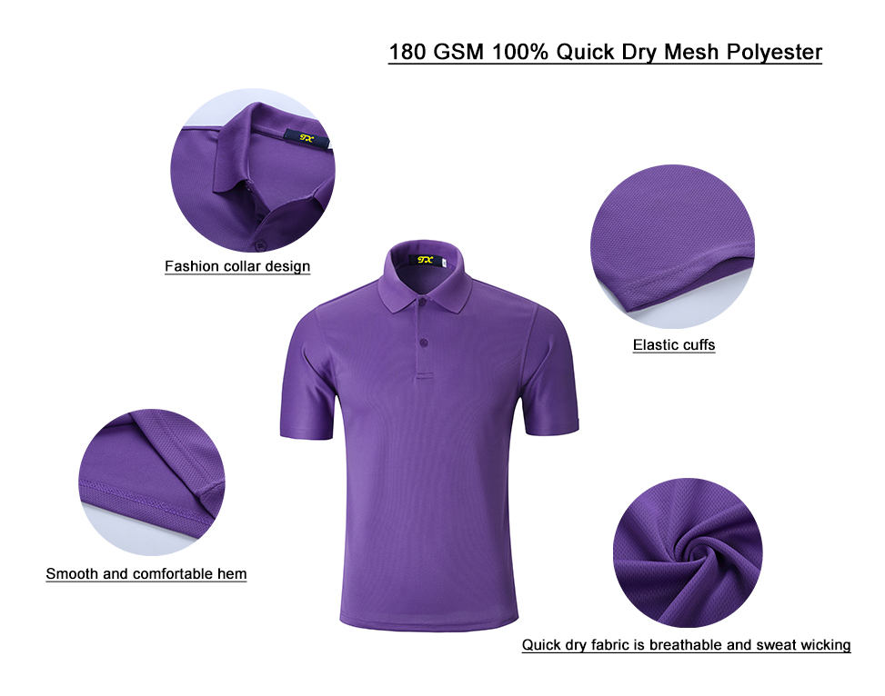 180GSM 100%Polyester Quick Dry Women Polo Shirts Uniform