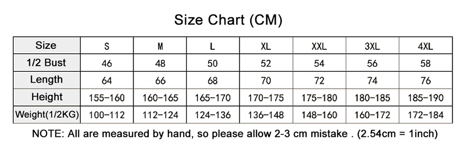 400GSM Velvet Hoodie size chart