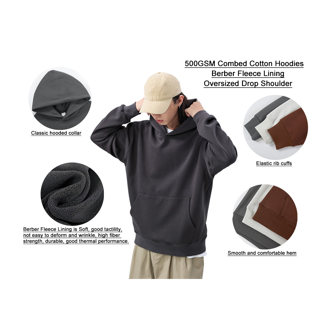 Cotton Berber Fleece Oversize hoodies
