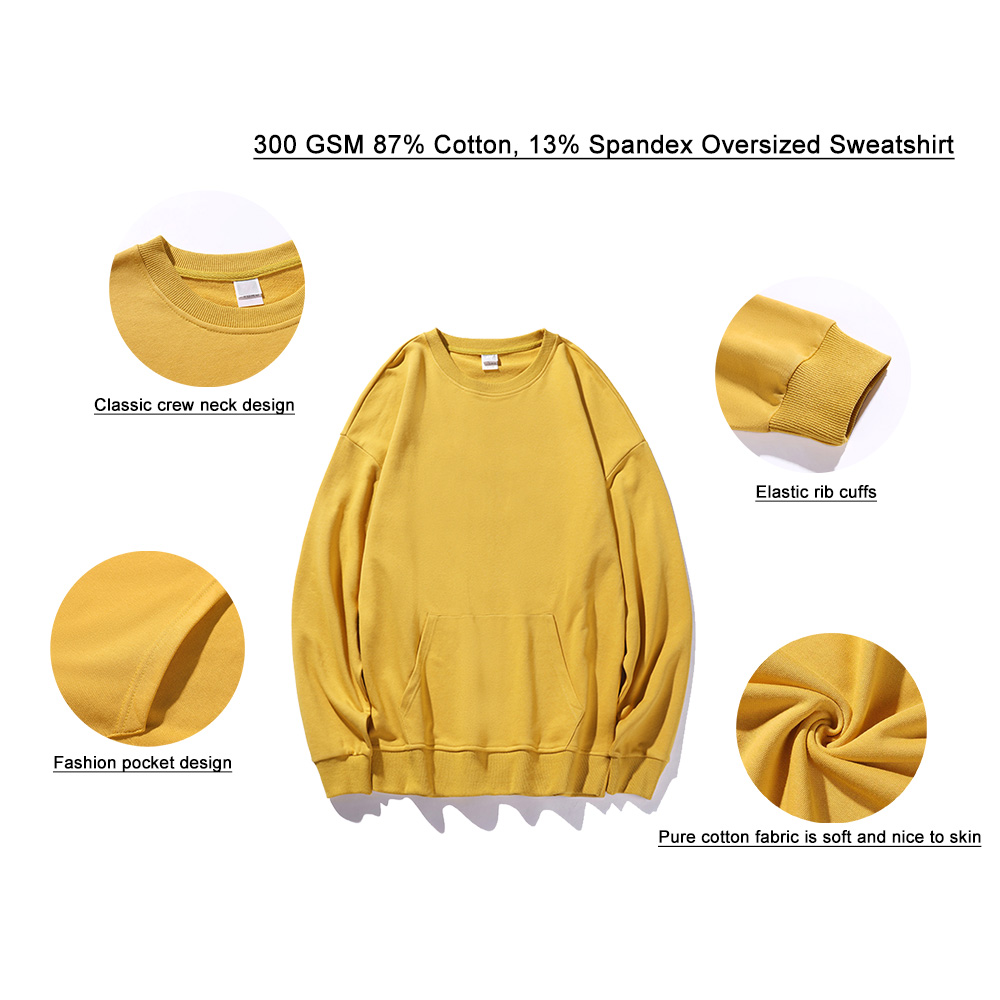 Cotton Spandex Oversize sweatshirts front pocket
