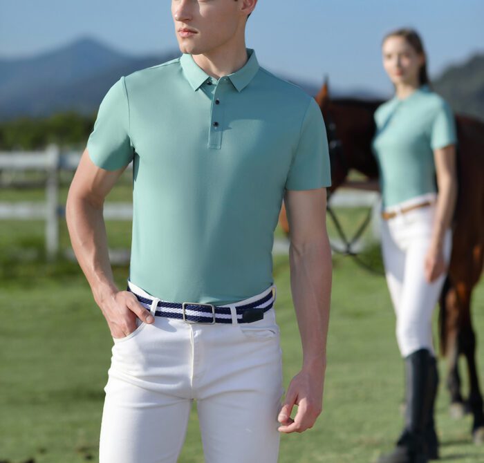 190GSM 60% Mercerized Cotton 35% Lyocell Cotton 5% Spandex Seamless Polo Shirt