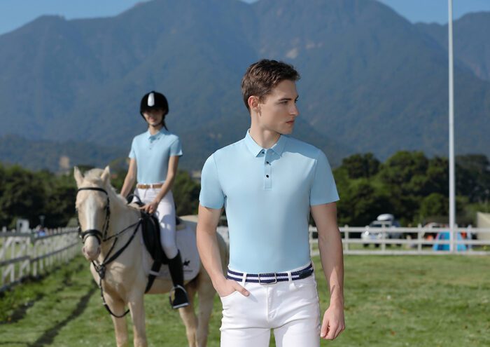 190GSM 60% Mercerized Cotton 35% Lyocell Cotton 5% Spandex Seamless Polo Shirt