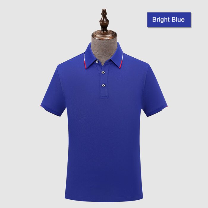 200GSM 50%Poly 45%Cotton 5%Mulberry Silk Polo Contrasting Collar