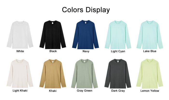 250GSM 100% Combed Heavy Cotton Long Sleeve T-shirt