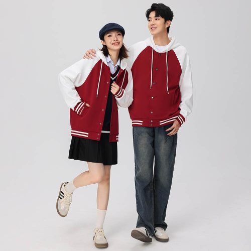 Raglan Hooded Baseball Jacket